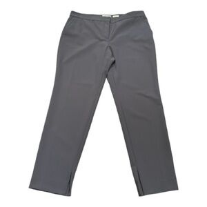 Lafayette 148 Waldorf Slim Slit Ankle Pants Gray Tapered Stretch 12
